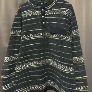 The North Face Men's Navy and White Fleece Pullover Sweater, size Large